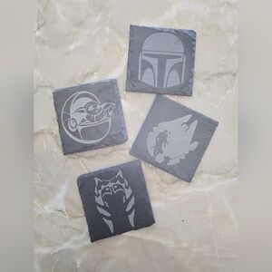 Mandalorian Star Wars The Child Slate Coaster Set